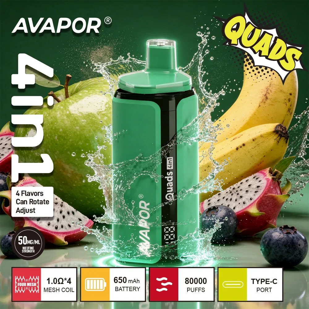 4 in 1 EU Avapor Quads 80K High Capacity 80000 Puffs Disposable Vape for Wholesale Distributors