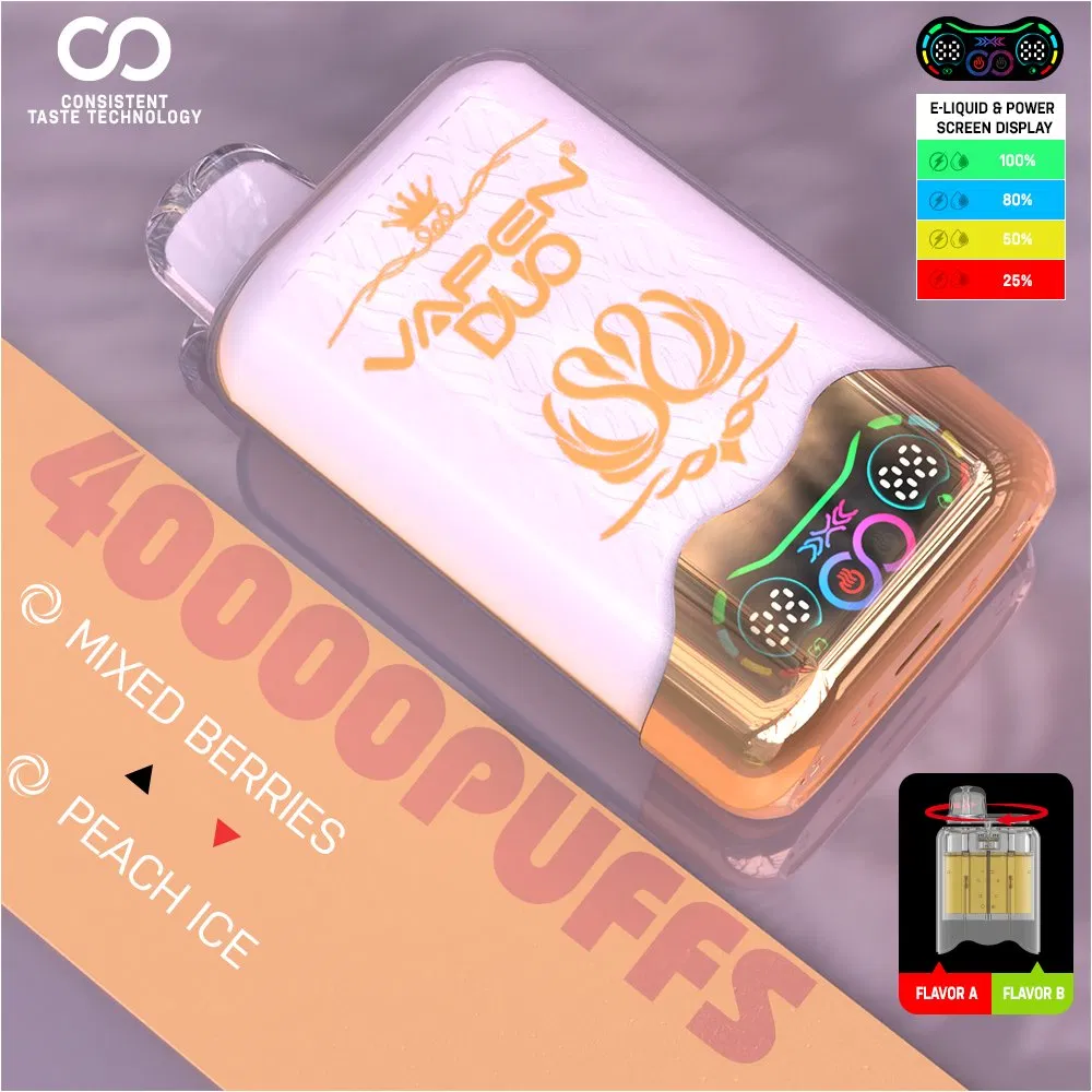 EU Warehouse Vape Vapen Duo Twins 40000 Puffs 40K Puff 2 Flavors in 1 I Vape Smart Disposable E-CIGS Display Screen Vape Pod Mesh Coil Wholesale