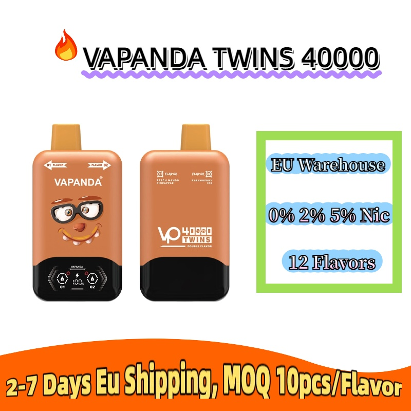 Puff EU Warehouse Double Twins Flavors Vapanda 40000 Puffs Electronic Vaper Disposable Vape 40K Puff Bar Mesh Coil Rechargeable Wholesale E Cigarette