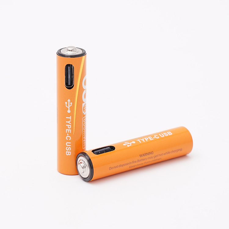USB Rechargeable 3400mAh Type C 1.5V Lithium Ion Cylindrical Batteries with 6000 Cycles for Consumer Electronics &amp; Drone Use