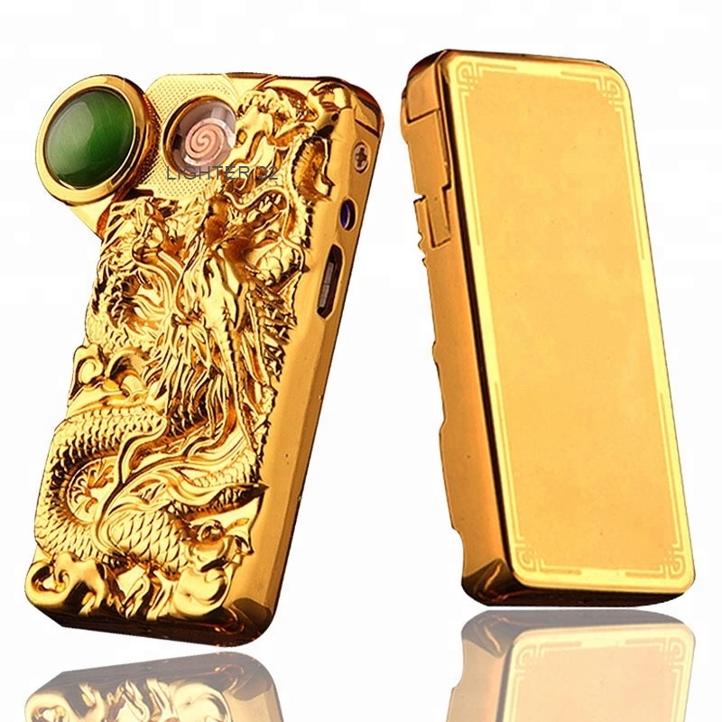 USB Electronic Cigarette Metal Lighter USB Rechargeable Smoke No Gas Gift