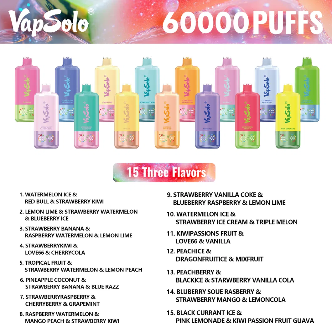 Vapsolo Triple Flavor Smart Disposable Digital Display Vape
