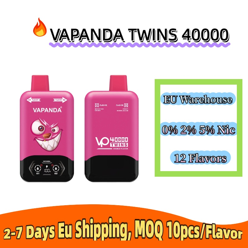 Puff EU Warehouse Double Twins Flavors Vapanda 40000 Puffs Electronic Vaper Disposable Vape 40K Puff Bar Mesh Coil Rechargeable Wholesale E Cigarette