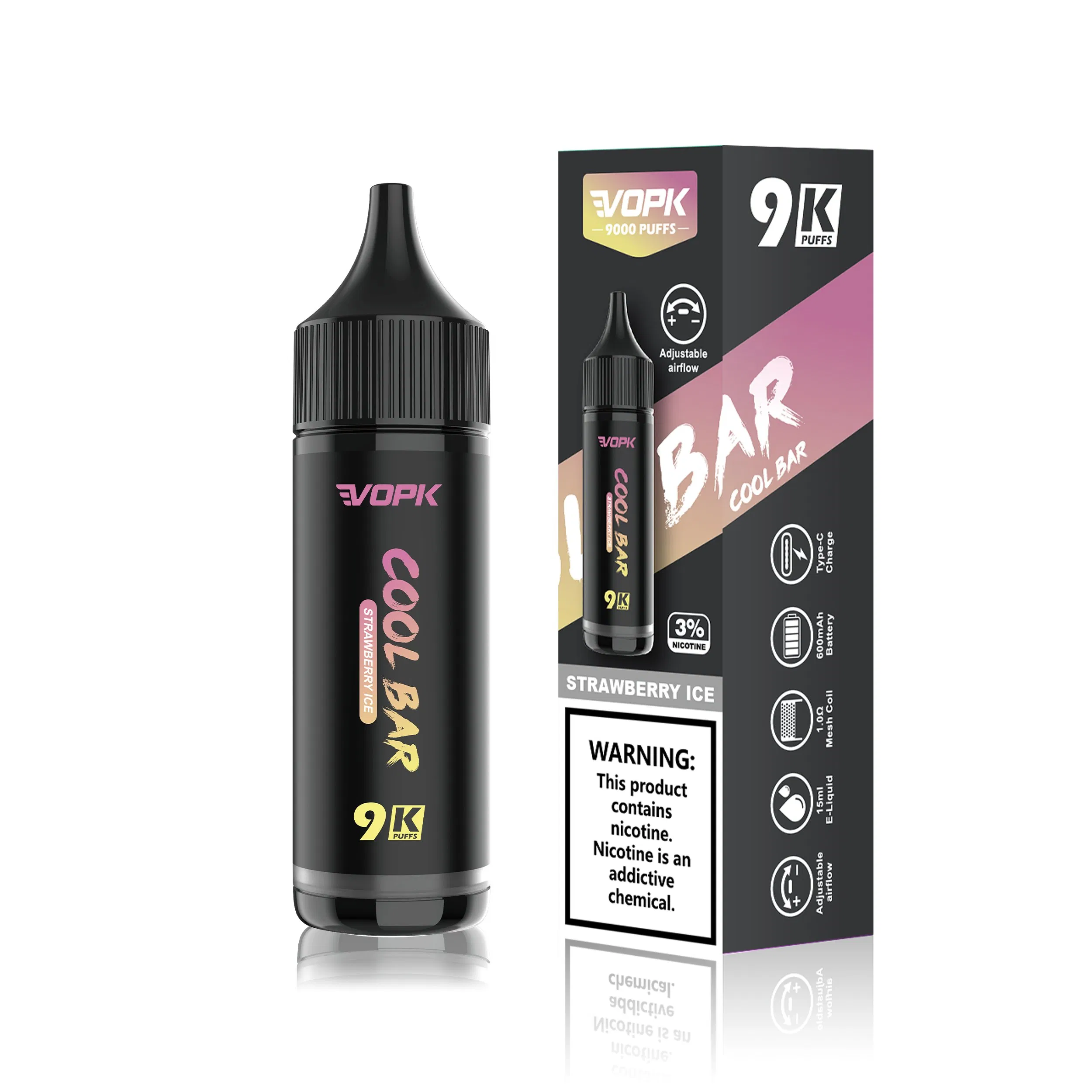 Vopk Cool Bar 9000 Puffs H 7000 Price Puff Vape 9K 20K 30K 60K 80K Salt Nicotine Vape Only Electronic Cigarette China Wholesale Vape