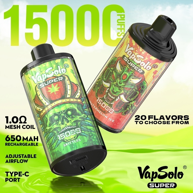 Vapsolo Electronic Cigarette Wholesale I Cheap Vape Tornado 15000 Bang Vaper King Randm 15000 Puffs Wape E Cigarette Recharger Mini EU Warehouse Disposable Vape