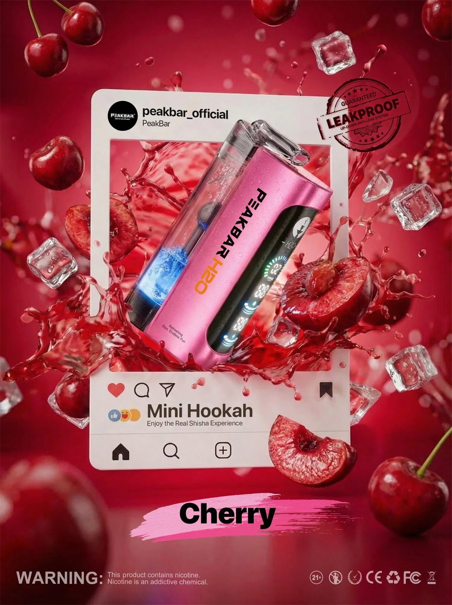 Peakbar 40000 Puffs Rechargeable Disposable Vape Rich Shisha Flavors 20ml E-Liquid Dual Mesh Coil Big Cloud Vapor for Wholesale