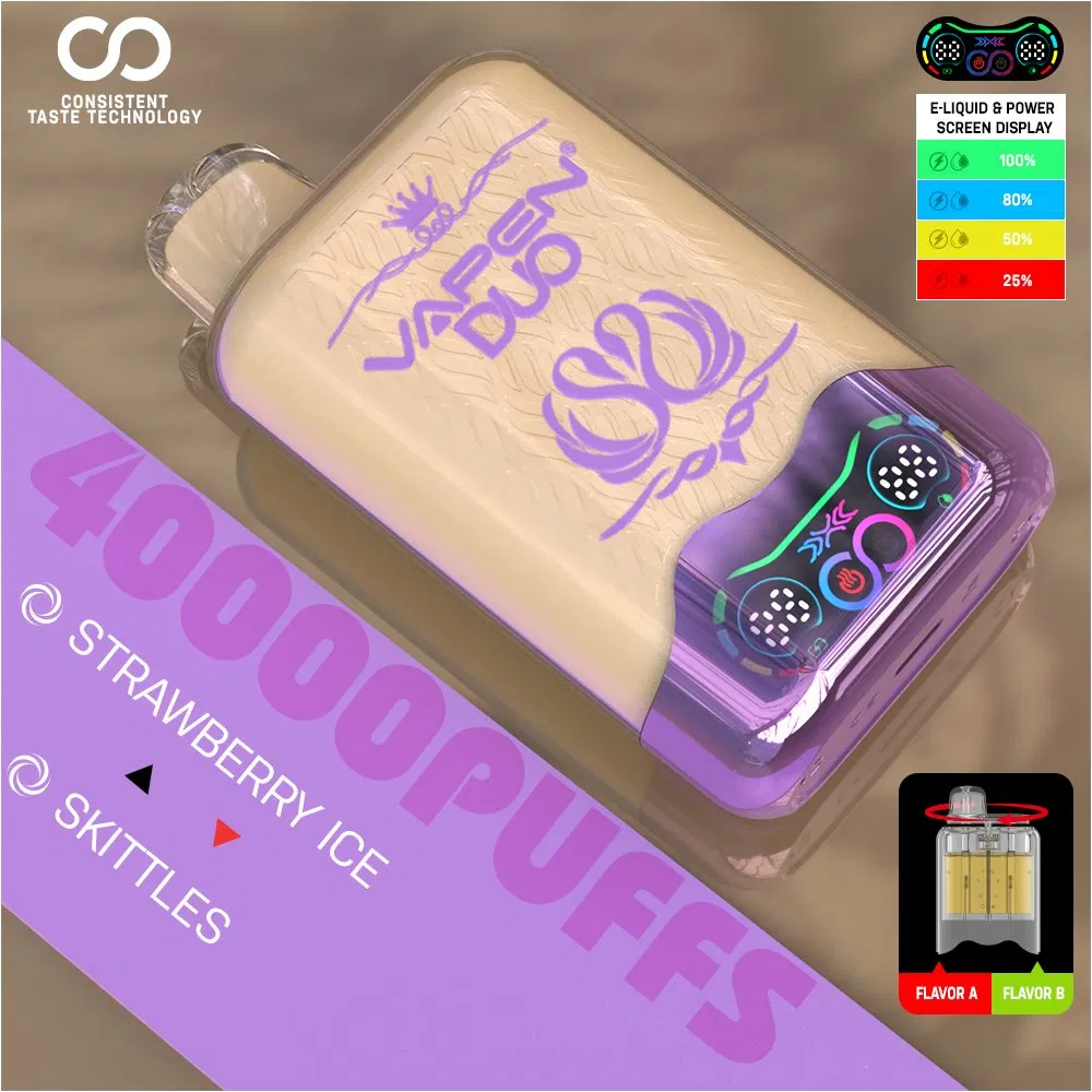 EU Warehouse Vape Vapen Duo Twins 40000 Puffs 40K Puff 2 Flavors in 1 I Vape Smart Disposable E-CIGS Display Screen Vape Pod Mesh Coil Wholesale