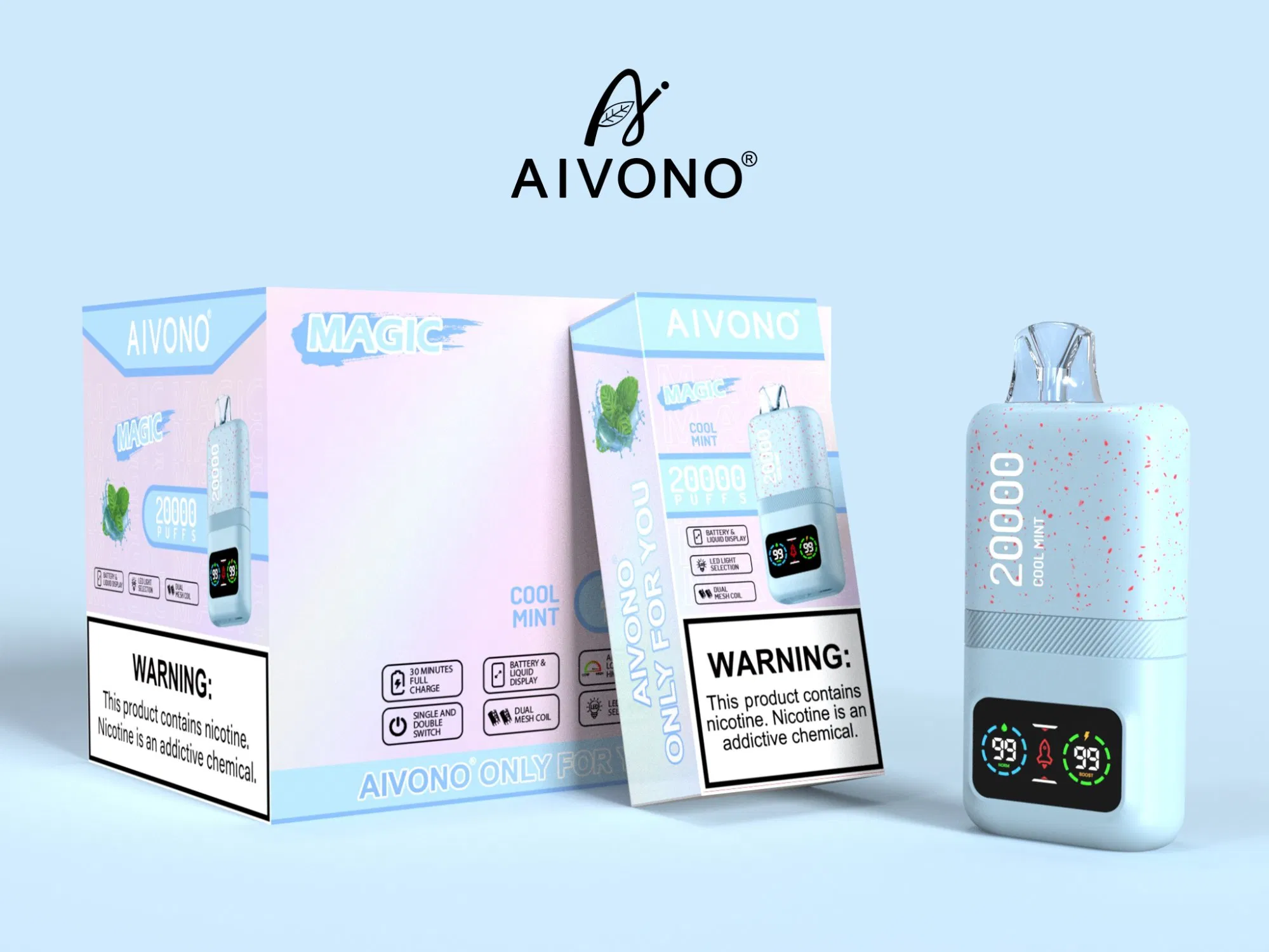 OEM/ODM Vape Aim Magic 20000puffs Mesh Coil Disposable Vape Big Full Screen Prefilled Vape Pod Device with Dual Power Mode