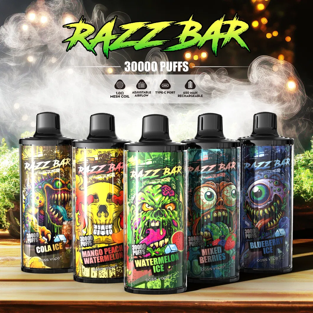 European Warehouse 30000 Puffs New Razz Bar Nicotine Salts Wholesale Good Price Factory E-Cigarette Vape