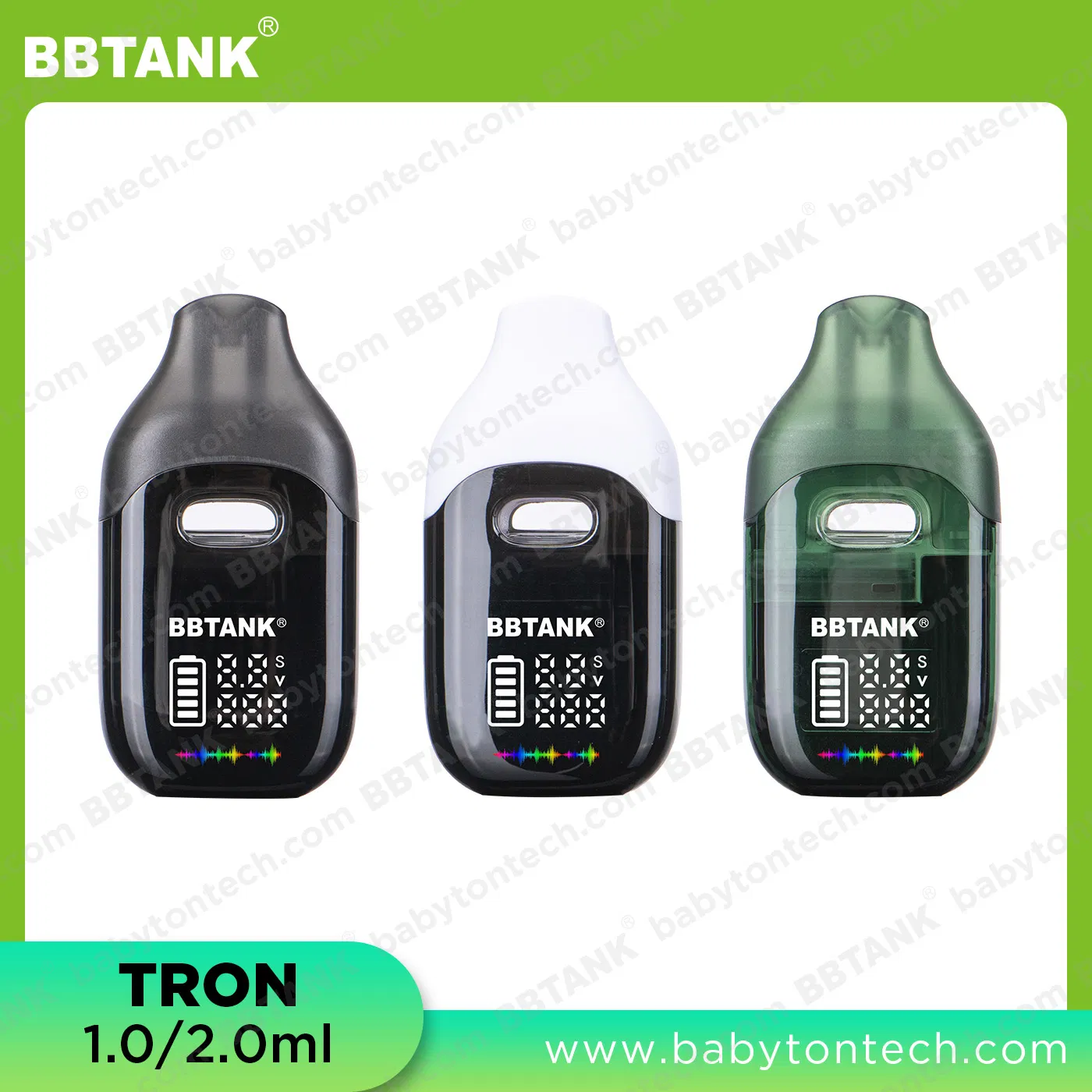 Hot Selling Us Canada Bbtank Aio Metal Free Vape Tron PRO 1 Gram 2 Gram Smart Display Disposable Empty Vape