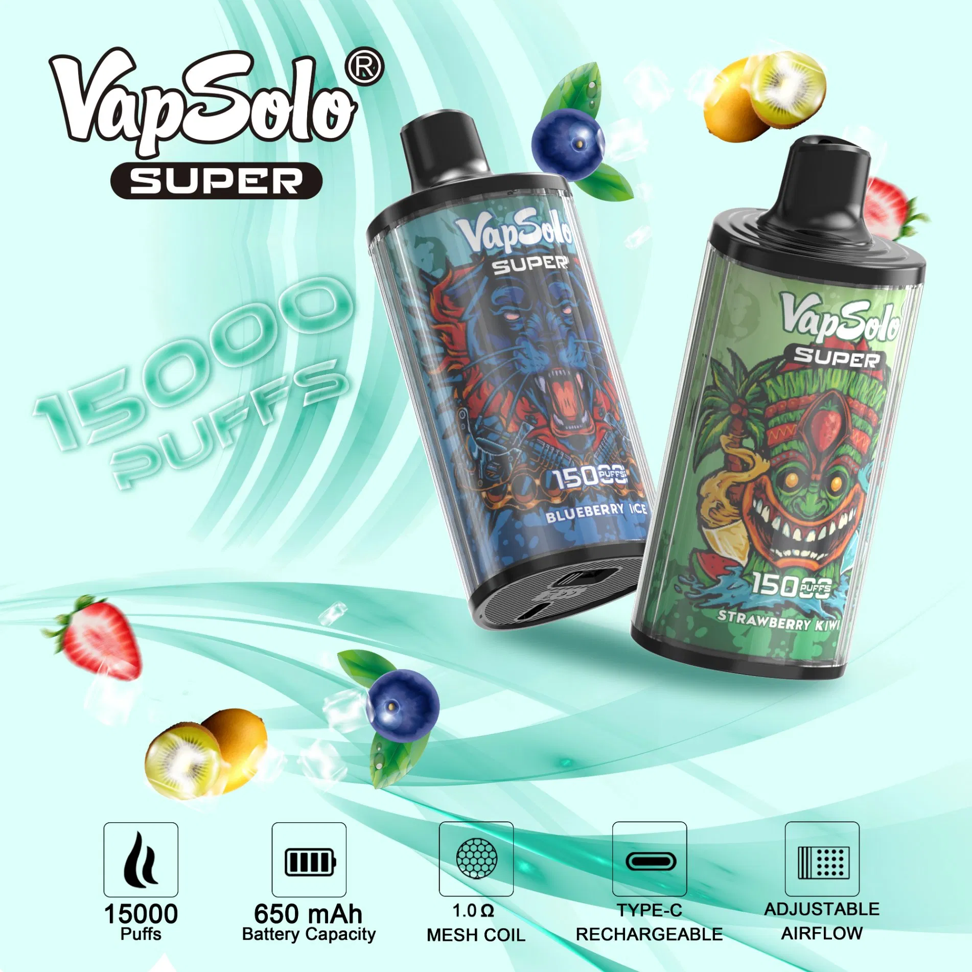 Vapsolo Electronic Cigarette Wholesale I Cheap Vape Tornado 15000 Bang Vaper King Randm 15000 Puffs Wape E Cigarette Recharger Mini EU Warehouse Disposable Vape