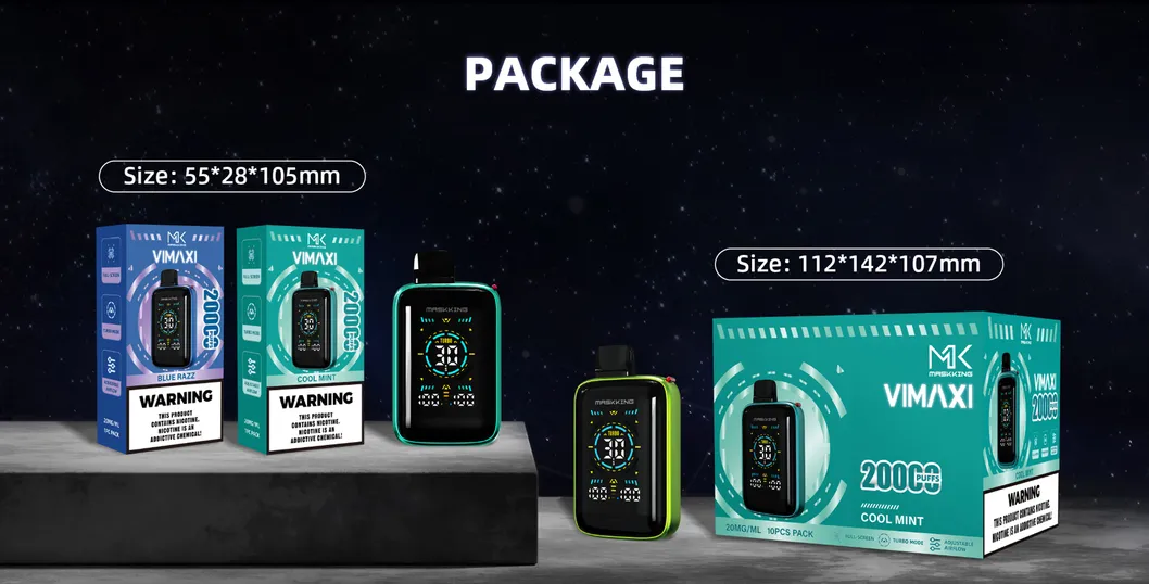 20K 20000 Puffs Vape Disposable Pen Box Mod Smart LED Screen Display Electric Cigar Vape Pen with Airflow Control