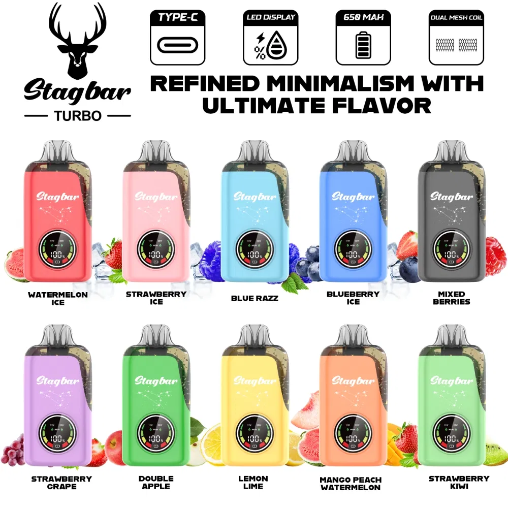 Stag Bar Turbo 36000 36K Puff Big Puff Disposable Vape Smart Display Electronic Cigarette H 7000 Price Puff Vape Disposable