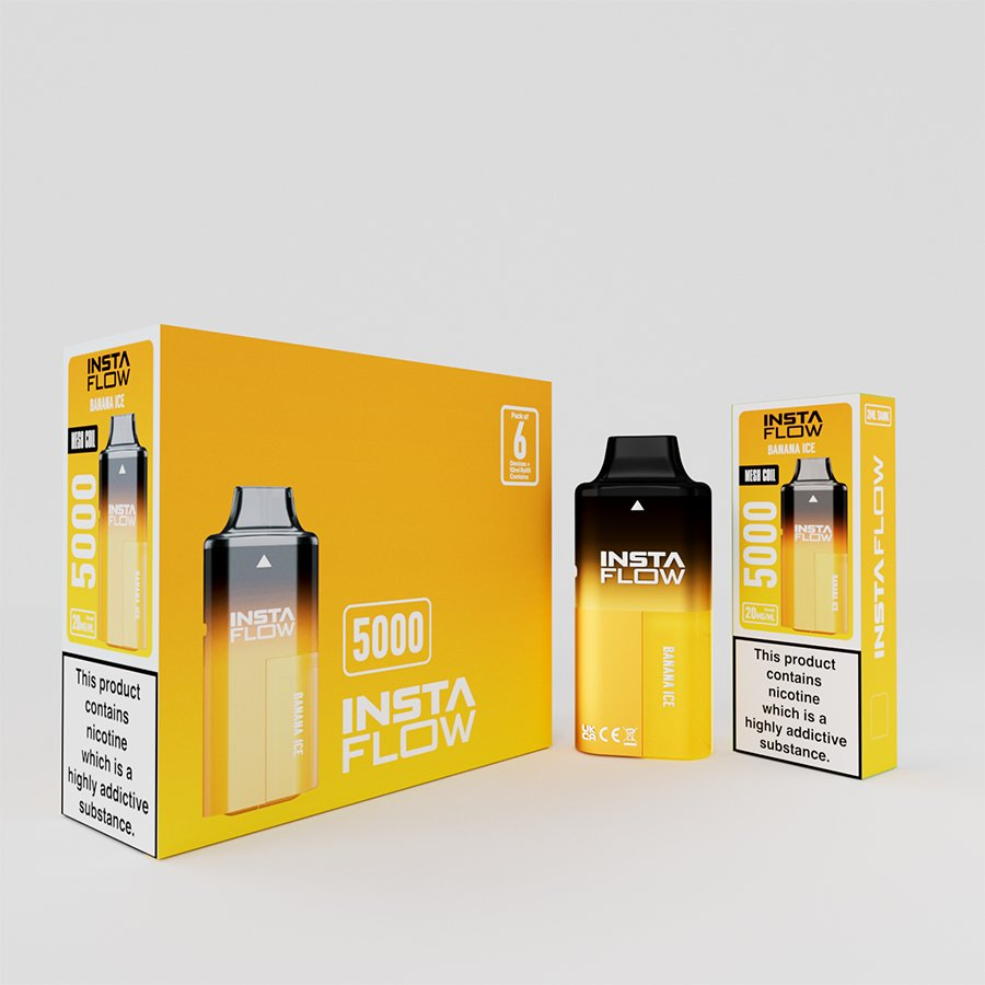 Insta Flow 5000 Puffs Prefilled 10ml Pod System Vape Kit Wholesale Airflow Adjustable E Cigarette Disposable Vaping Device