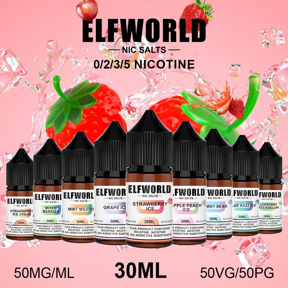 EU Warehouse Elfworld 30ml E Liquid 5% Nicotine Salt Disposable Vape Juice 50mg Oil Bottle