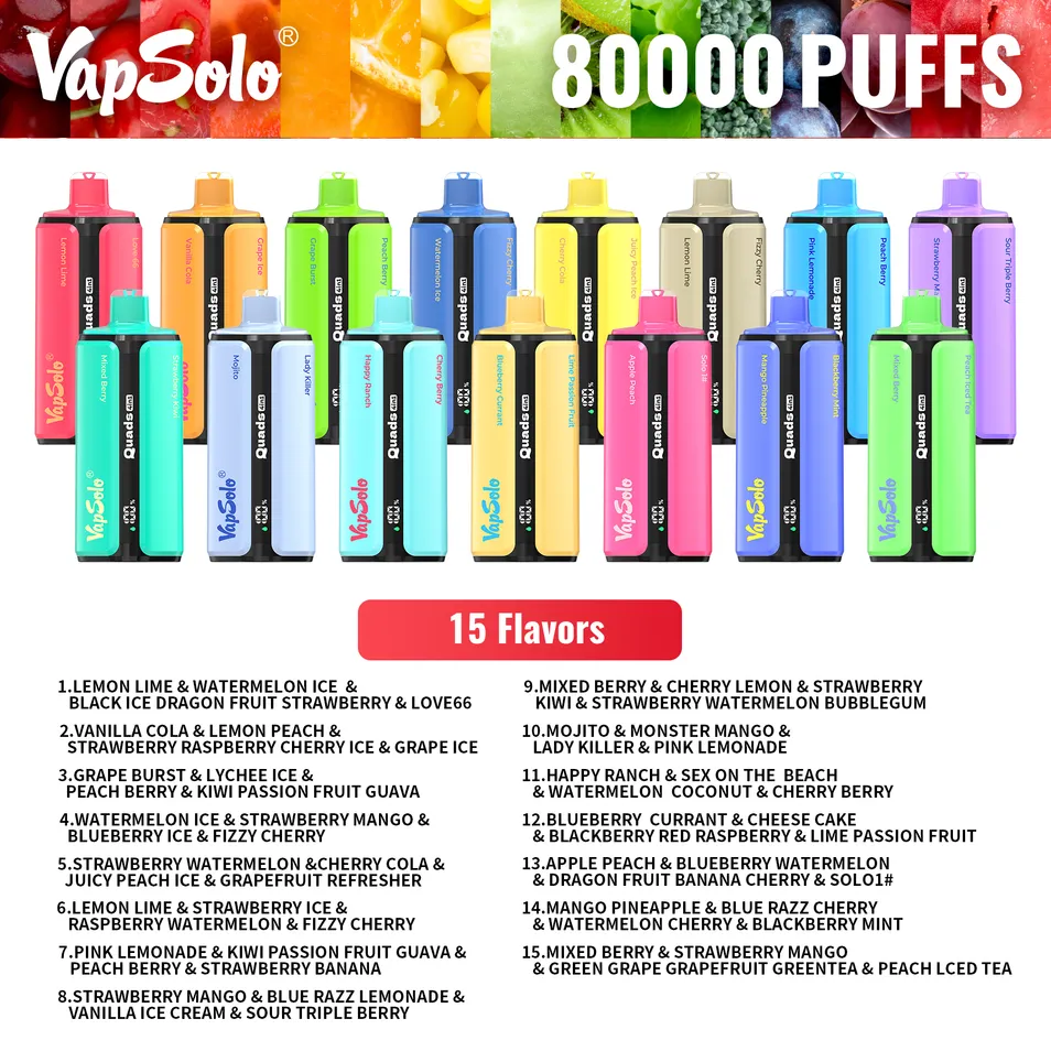 EU Stock Quads 80K Puff High End Disposable Vape Pen Wholesale Market Online Store Global Export Unit