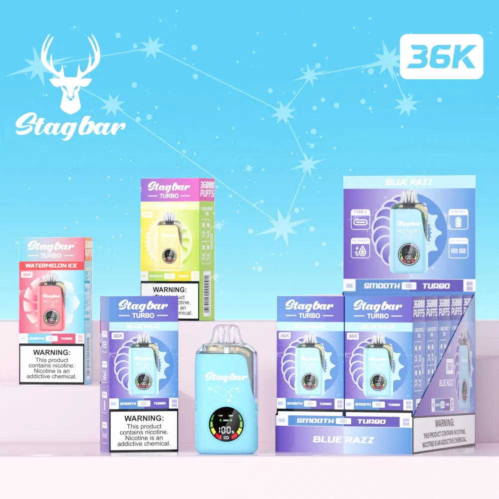 Stag Bar Turbo 36000 36K Puff Big Puff Disposable Vape Smart Display Electronic Cigarette H 7000 Price Puff Vape Disposable