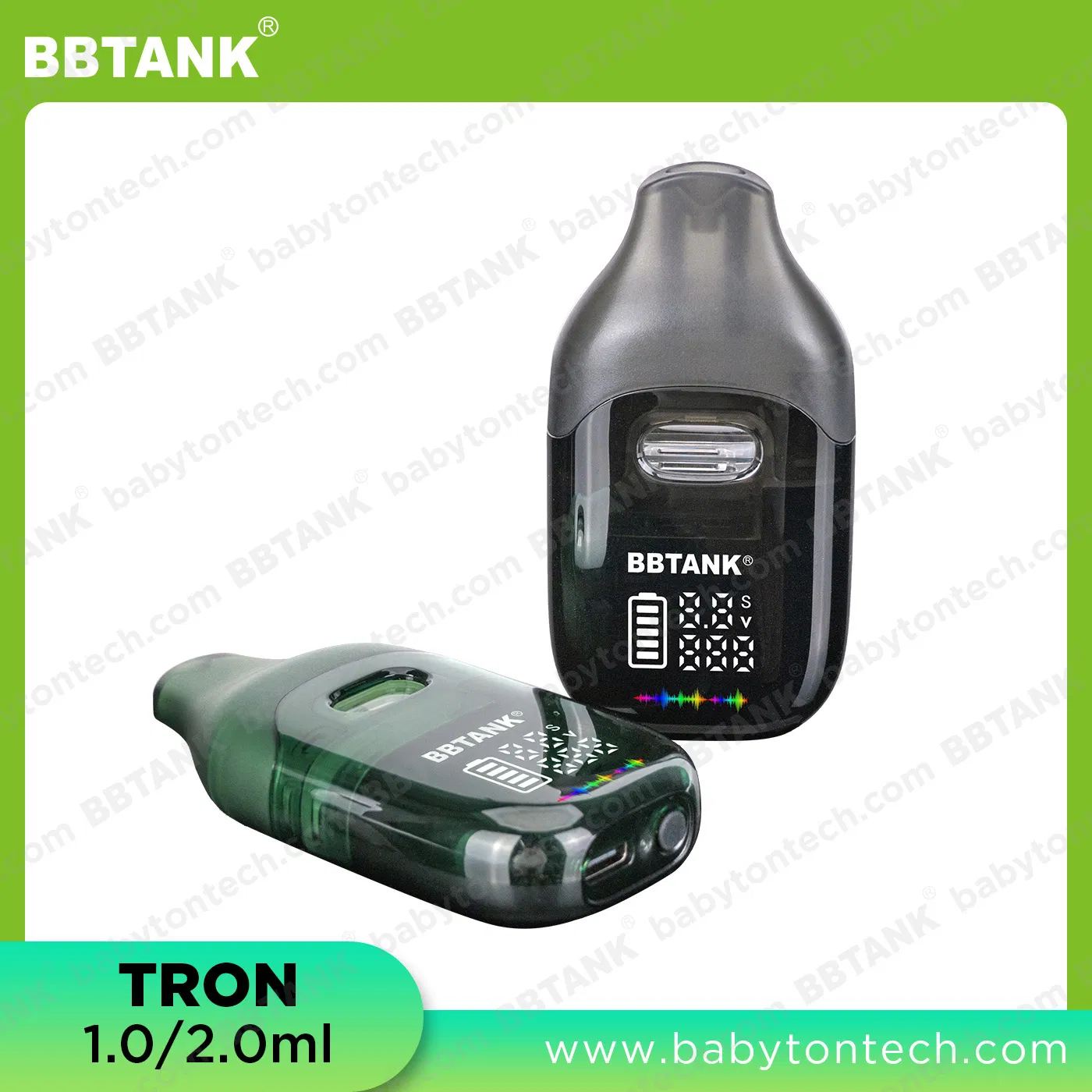 Hot Selling Us Canada Bbtank Aio Metal Free Vape Tron PRO 1 Gram 2 Gram Smart Display Disposable Empty Vape