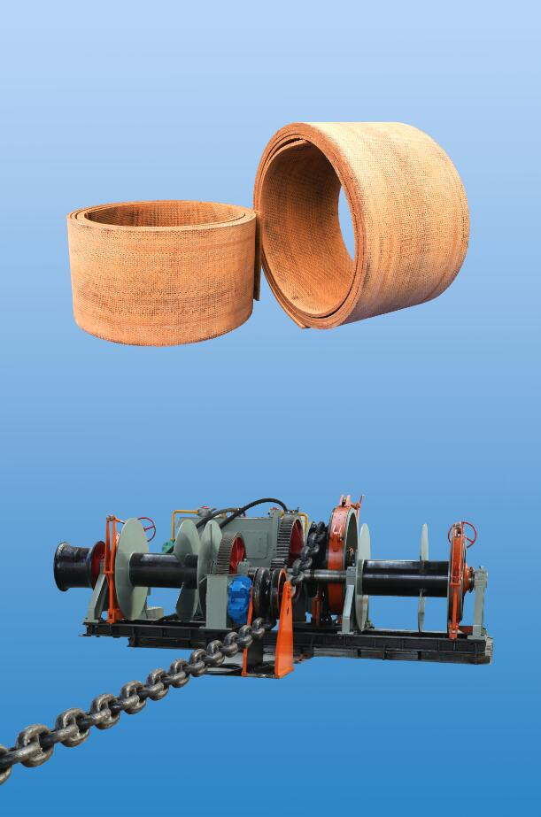 Riveting Reling Resin Brake Lining with Brass Wire, Width 1''-20'', Thickness 1/8''-1'' for Deck Marine, Clutches and Brakes, Grab Dredger