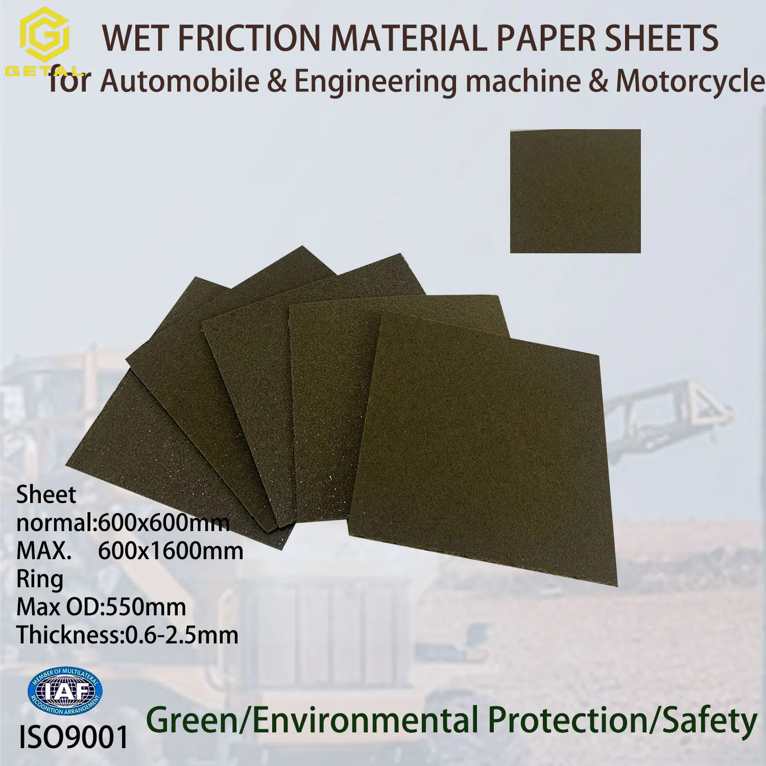 Auto Parts Mobile Crane Clutch Disc Kevlar Wet Paper-Based Material Paper Friction Lining