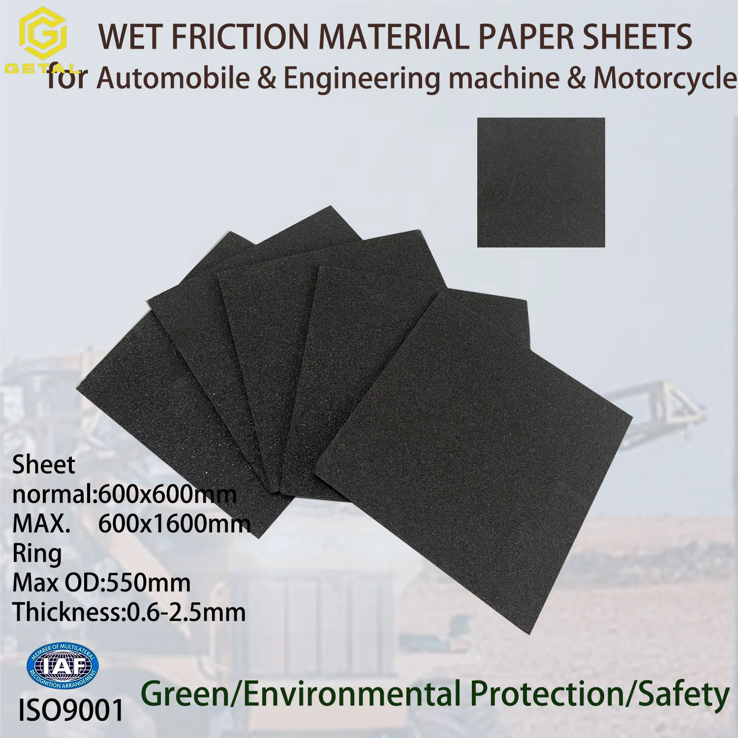 Auto Parts Mobile Crane Clutch Disc Kevlar Wet Paper-Based Material Paper Friction Lining