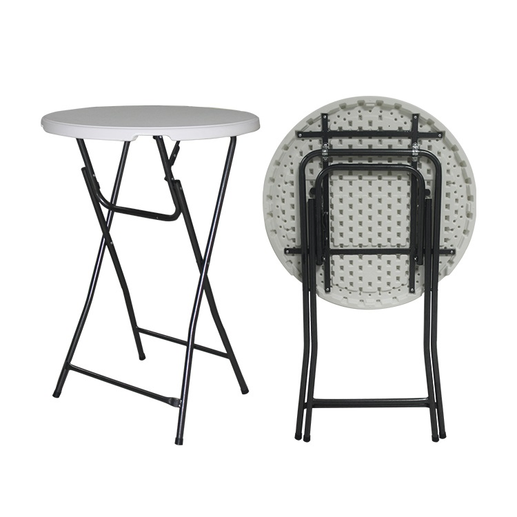 Outdoor High Top Plastic Folding Cocktail Table Round Folding White Round Party Table for Events