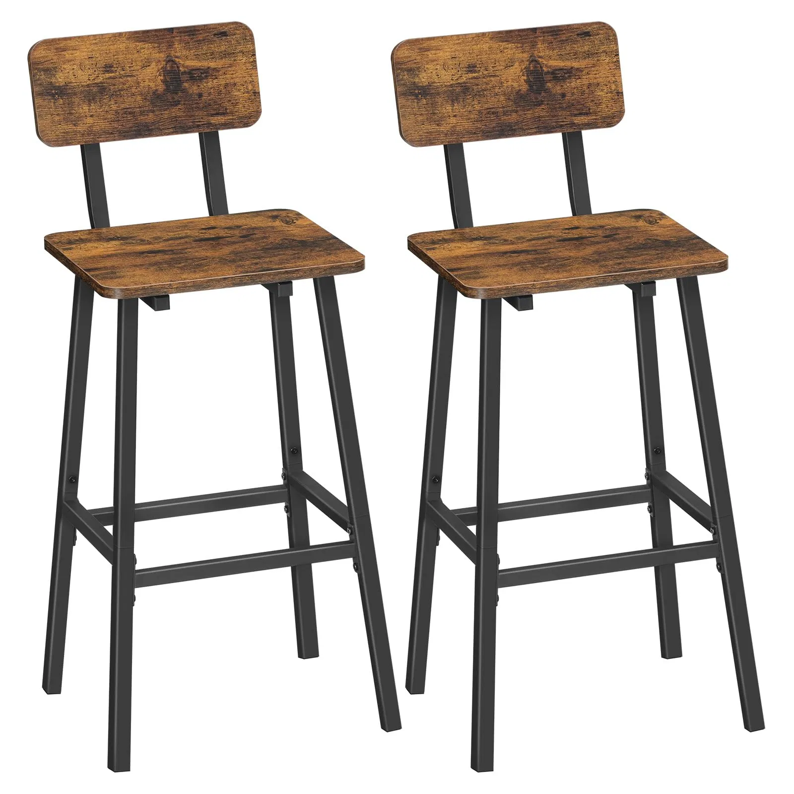 27.8" Tall Counter Bar Stools with Industrial Style