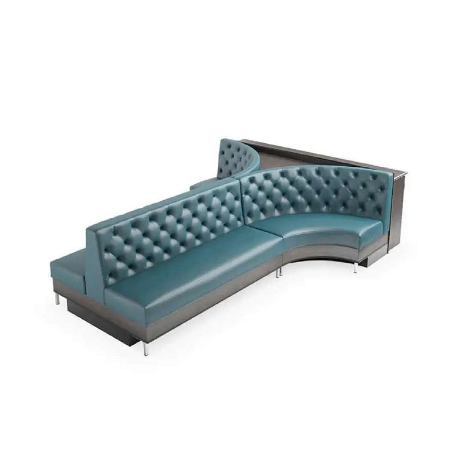 Customized Restaurant Cafe High Backrest Restaurant Bar Furniture Leather Wooden Booth Seating