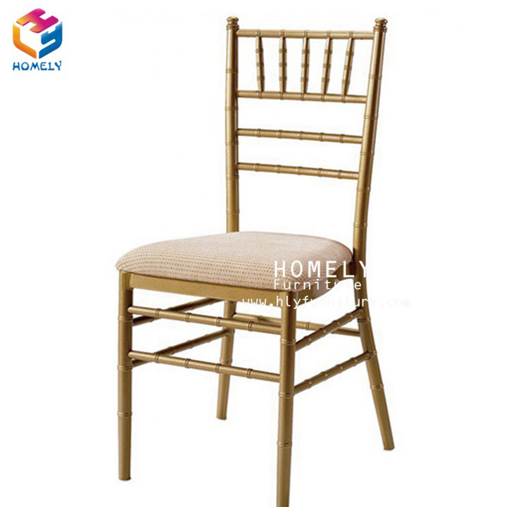 Wedding Used Stacking Metal Chiavari Chair with Cushion
