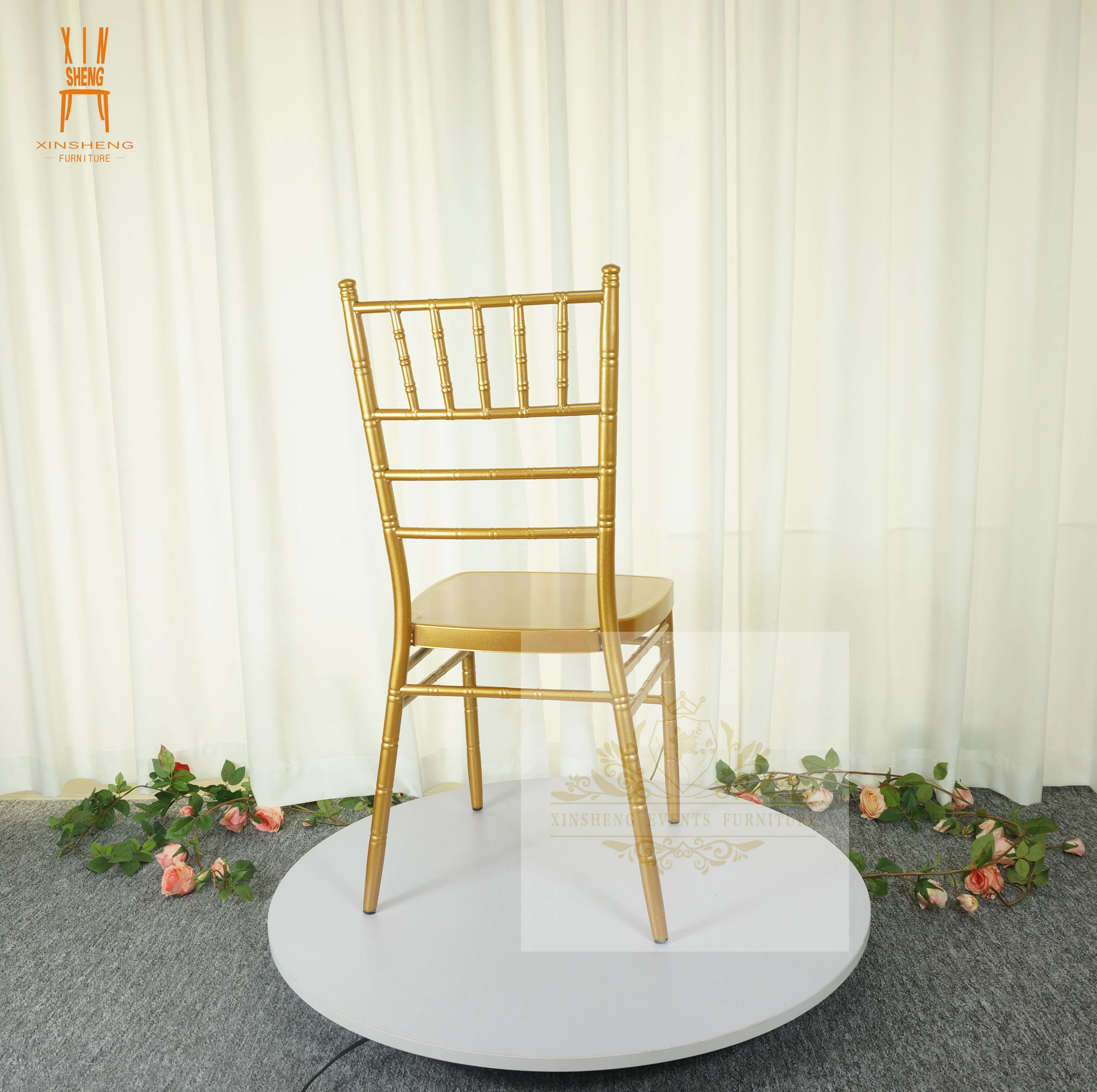 D25 Tube Gold Metal Chiavari Chair for Dining Banquet Wedding Chiavari Events