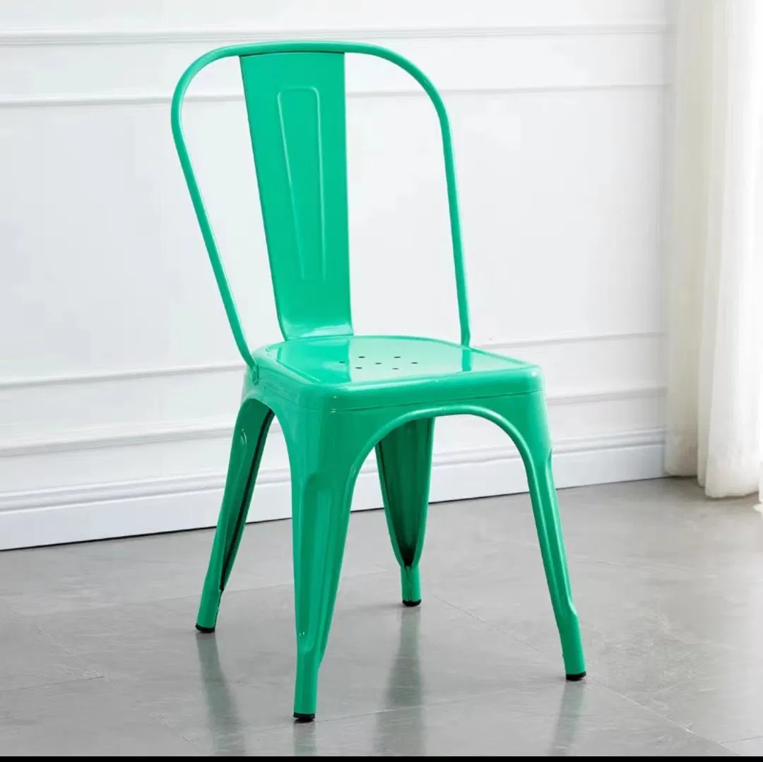 Tolix Metal Dining Indoor-Outdoor Use Restaurant Stackable Classic Bistro Cafe Chairs