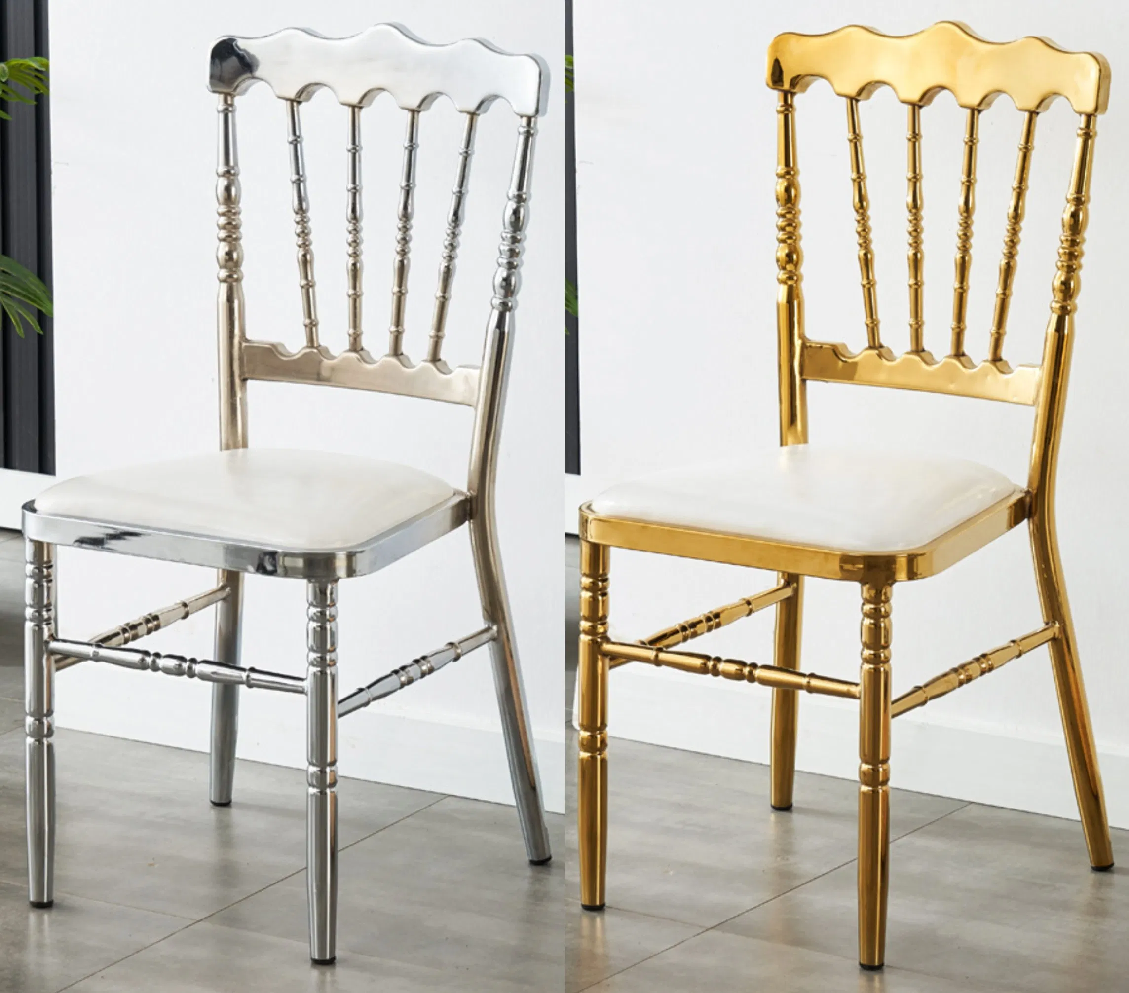 New Design Noble Customized Metal Party Banquet Dining Wedding Chiavari Chairs