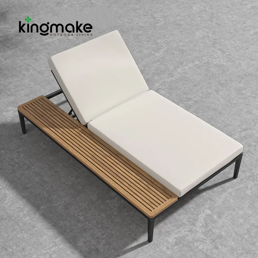 Outdoor Chaise Lounge with Weather-Resistant Cushioni Luxury Poolside Lounge Chair for Beach