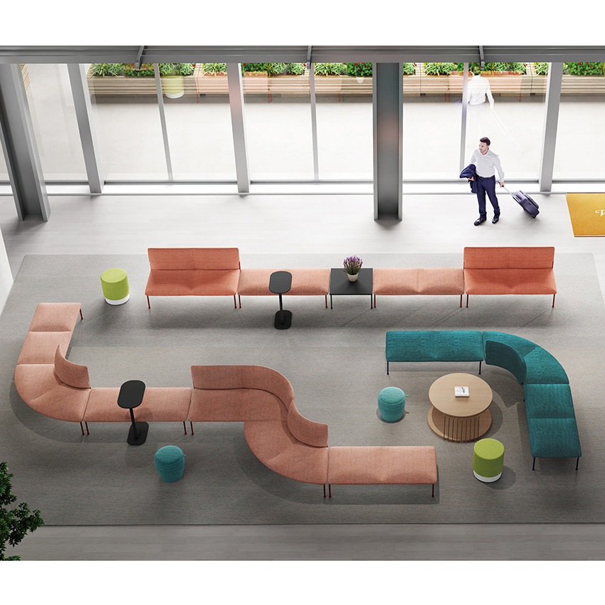 Lobby Lounge Furniture Office Furniture Set Design Modular Fabrics Guest Waiting Room Sofas