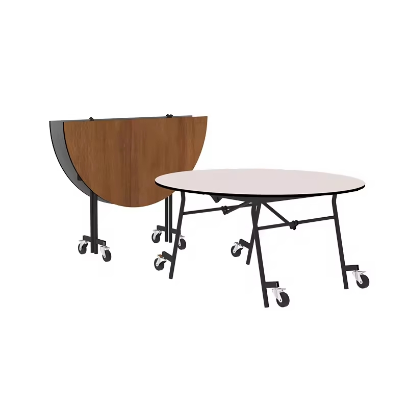 White Round Plastic Folding Wedding Banquet Table Folding Table for Events