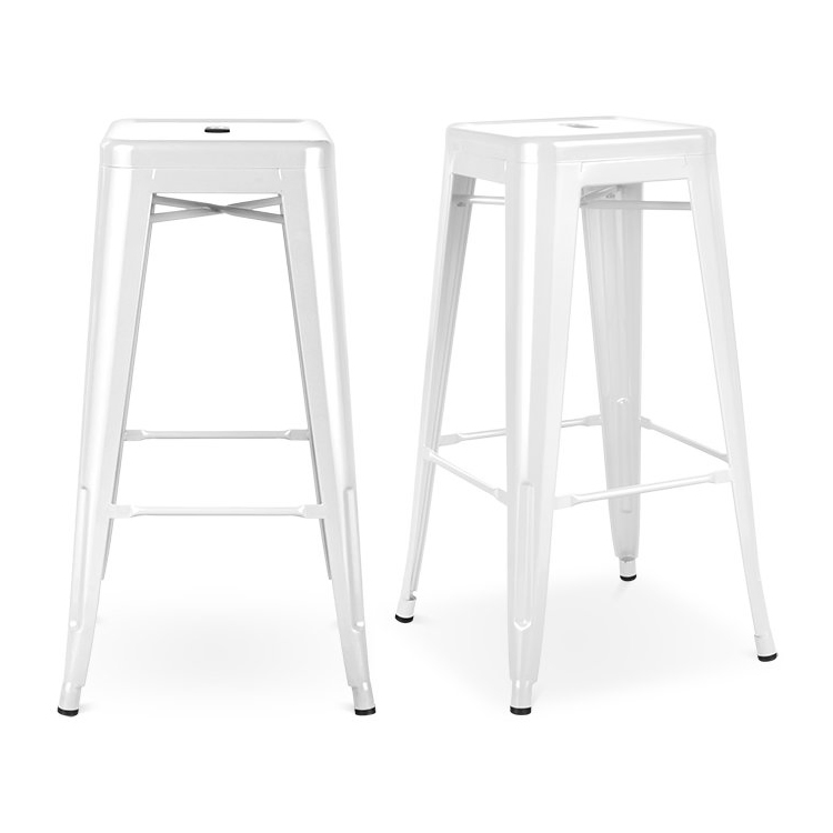 Simply Style Industrial Metal Tolix Bar Counter Stool with Wood Seat