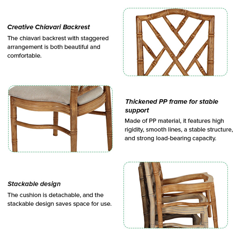 Wedding Event Outdoor Stackable Plastic Chiavari Chairs for Cafes