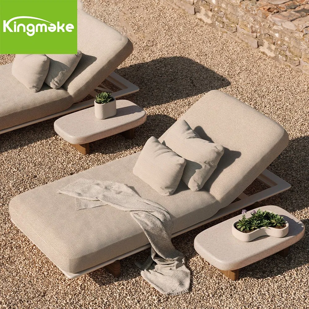 Beach Bed Luxury Solid Teak Outdoor Furniture Set Poolside Sun Lounger