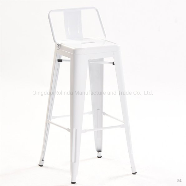 Industrial Design Stools with Back Rests Modern Stackable Restaurant Cafe Bar Chair Metal Tolix Dining Chair Tolix Stool with Small Backrest Pauchard Style