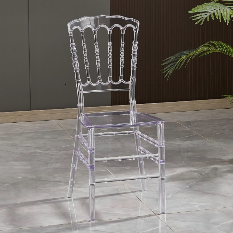 White Transparent Phoenix Napoleon Clear Crystal Plastic Acrylic Resin Tiffany Chiavari Wedding Chair
