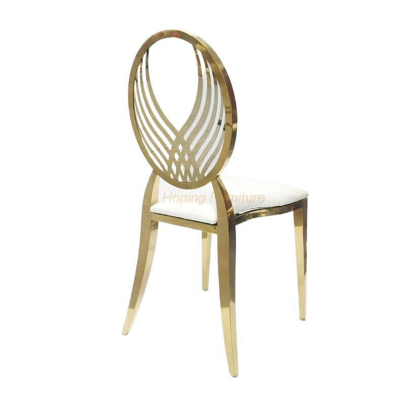 Silla De Banquete Stack Chair Lightweight Cafe Chair Standard Stainless Steel Stackable Office Chair Wedding Bride Gold Metal Dining Chairs