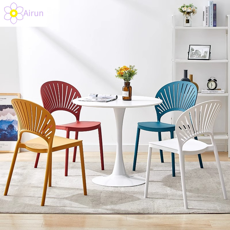 Stackable Dining Chairs Living Room Furniture Colorful Indoor Outdoor Study Home Office Bar Restaurant Cafe PP Plastic Resin Kitchen Garden Shell Chair