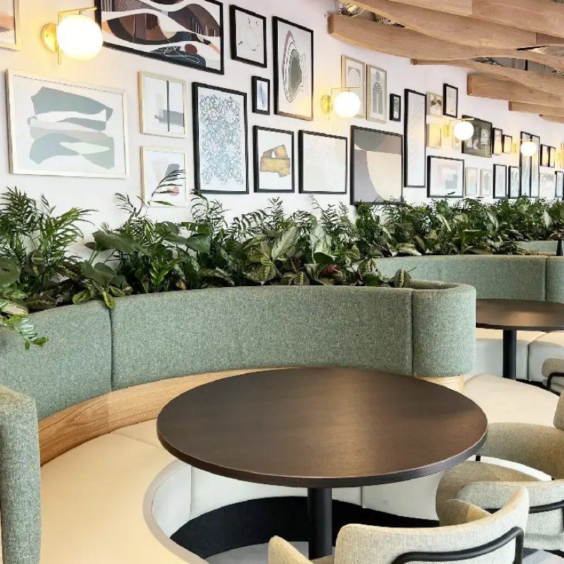 Modular Space-Saving Free 3D Design Easy Clean Commercial Booth Seating