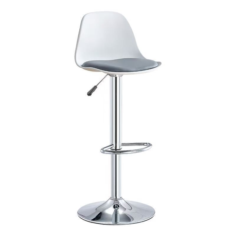 Industrial Style Patchwork Bar Stool with Sturdy Powder Coated Frame