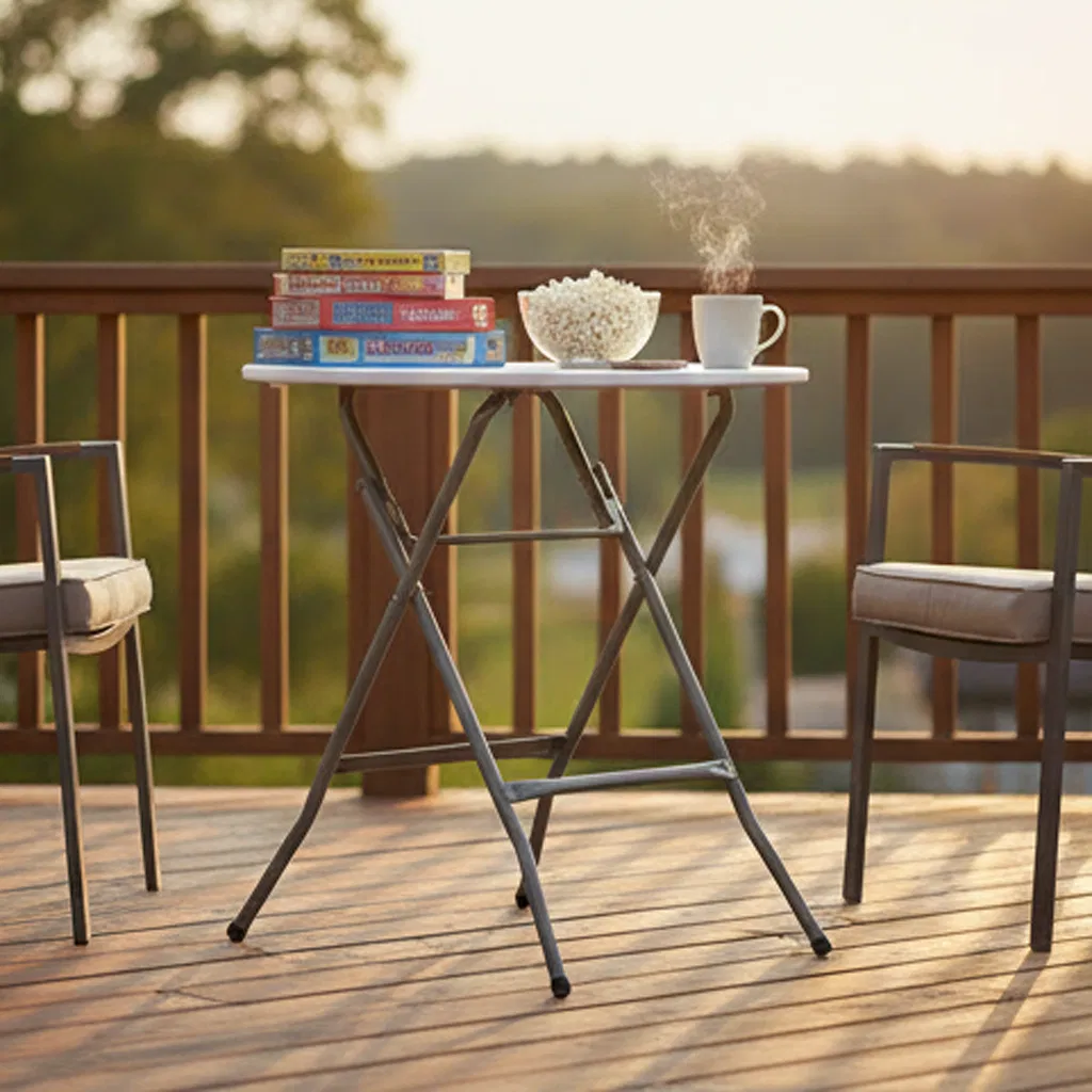 Wholesale Event Banquet HDPE White Plastic Round Folding Table for Weddings