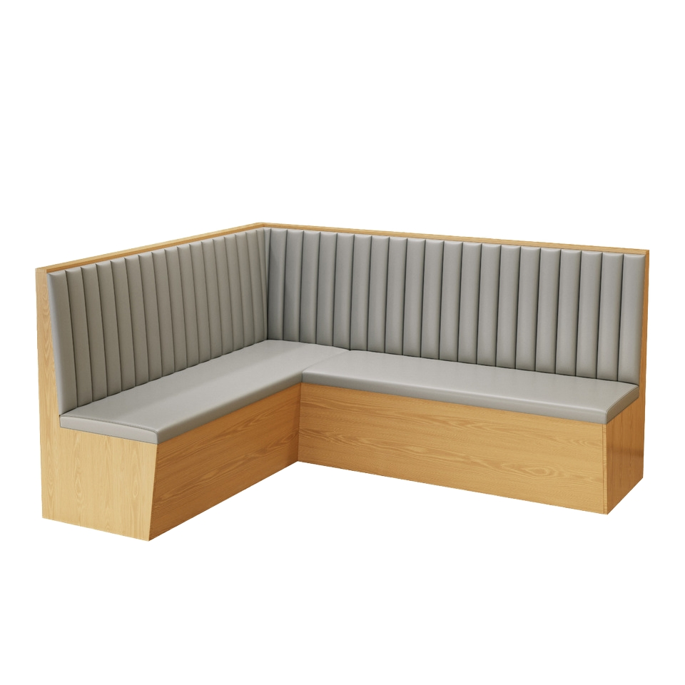 Double Side Fast Food Sofa Upholstered Booth Seating Cafe Shop and Restaurant Furniture Set with Table and Chairs
