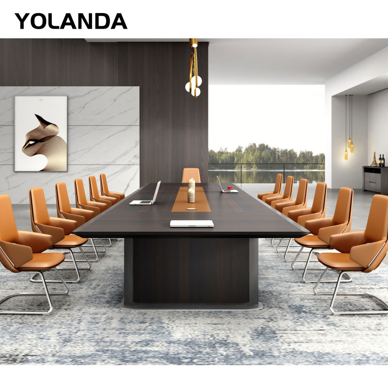 Yolanda Office Furniture Large Conference Table a Sturdy Negotiating Table Made of Wood for a Company's Meeting Room Desk