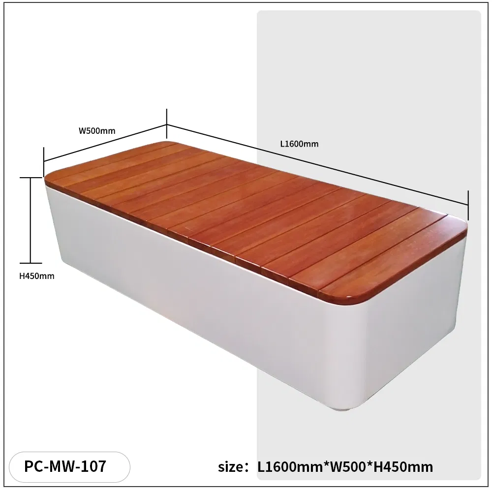 Outdoor Hotel Resort Garden Park Benches Without Backrest Villa Weather Resistant Steel Frame Patio Gym Bench