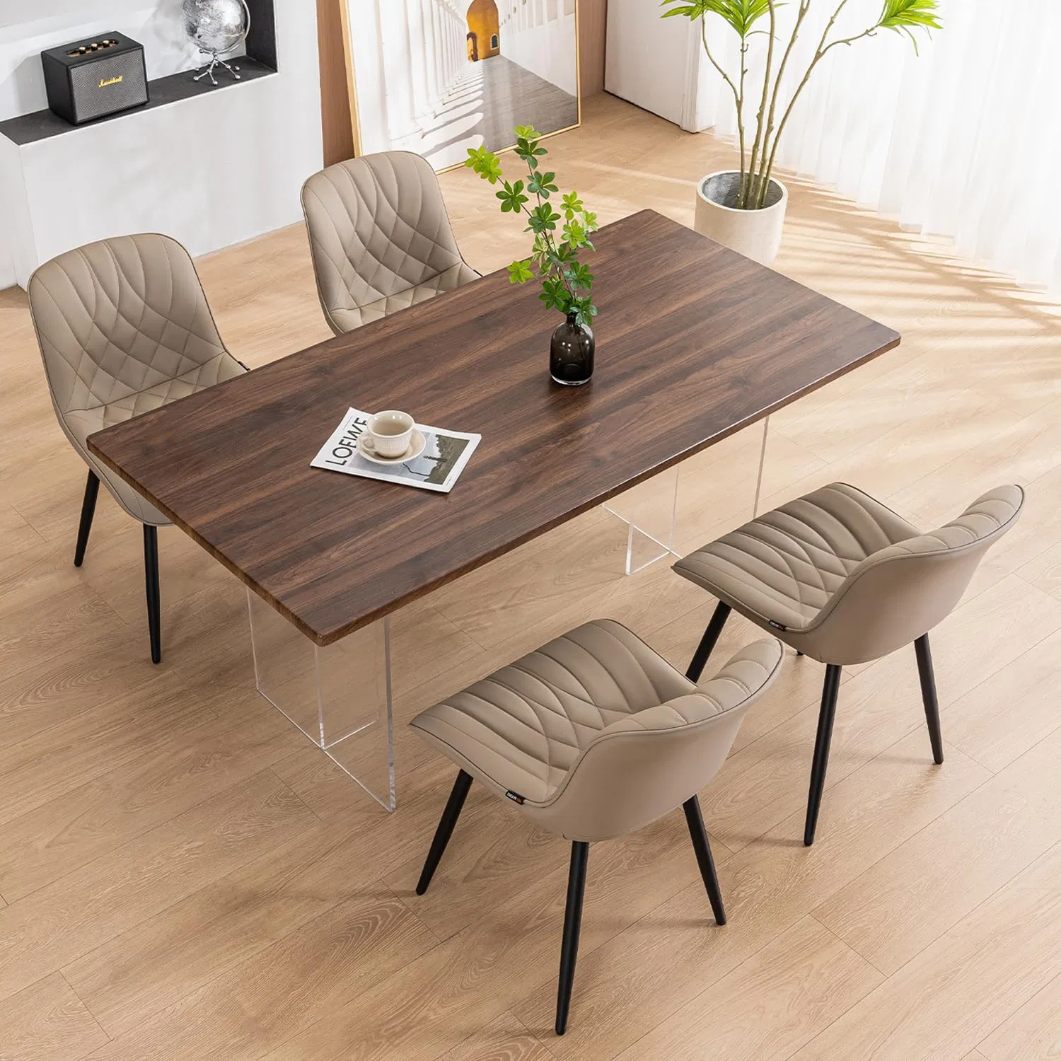 Waterproof Plastic Dining Chair with Stackable Design and UV Resistance for Outdoor Cafe or Restaurant Use