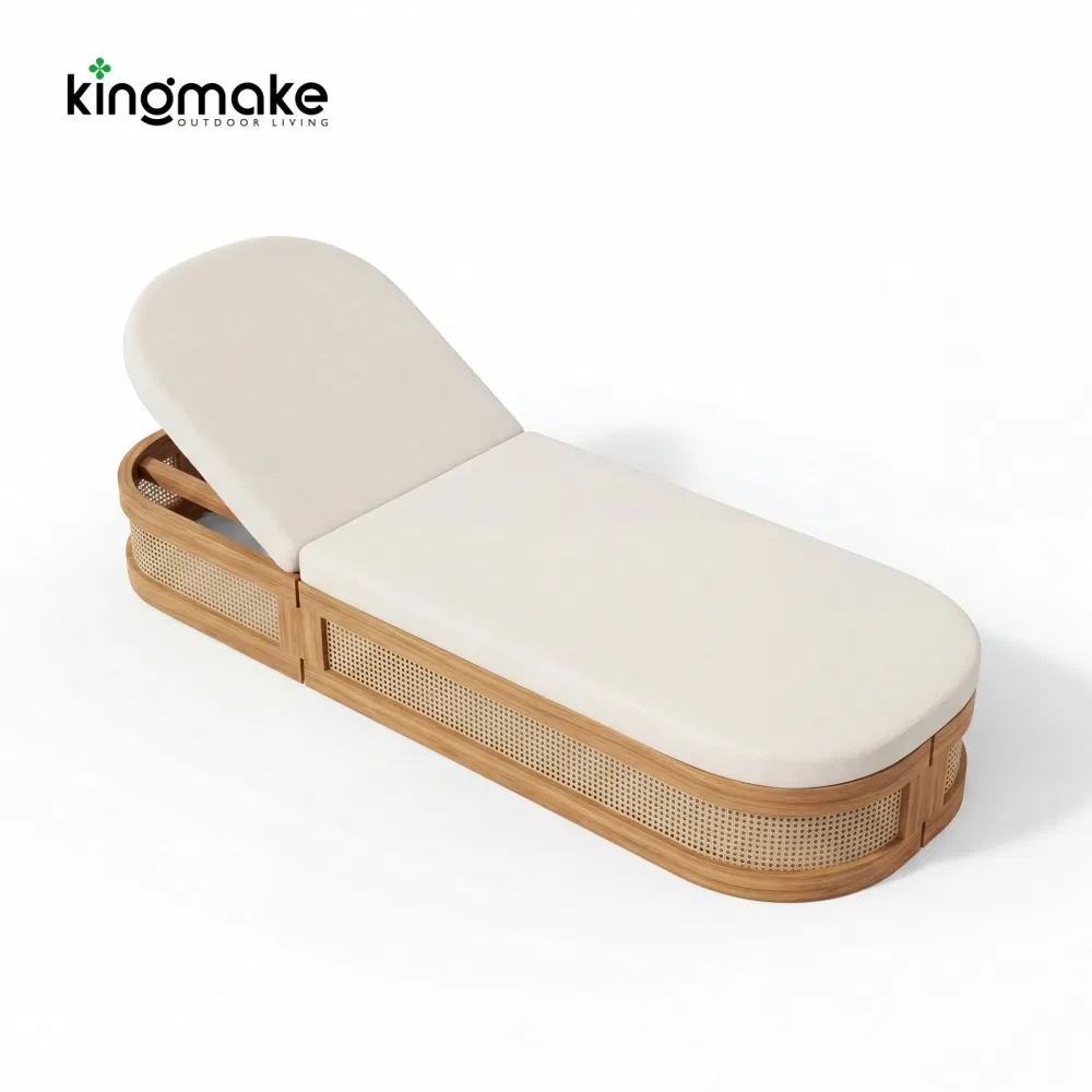 Luxury Garden Furniture Villa Poolside Outdoor Chaise Lounge Wicker Woven Sun Lounger for Beach Club